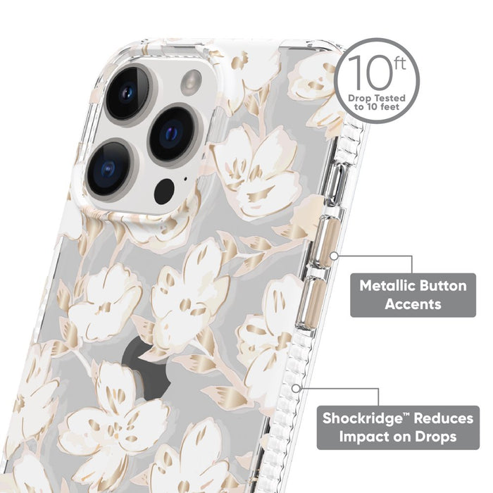 Elegant Floral White Whisp Phone Case for iPhone 14 Pro