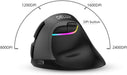 Ergonomic Wireless Mouse, Rechargeable Silent Vertical Mouse with BT 5.0 and USB Receiver, 6 Buttons and 5 Gear DPI, RGB Small Ergo Mice for Laptop Computer - Model M618Mini-Jet