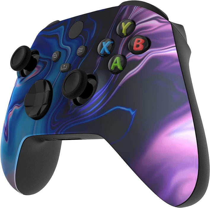 Wireless Controller for Microsoft Xbox Series X/S & Xbox One - Custom Soft Touch Feel - Custom Xbox Series X/S Controller (X/S Blue & Purple Swirl)