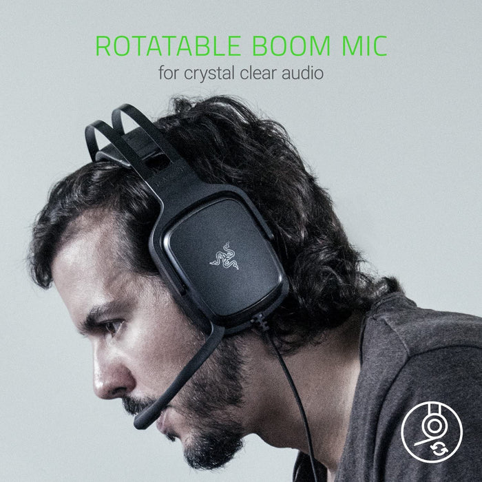 Tiamat 2.2 V2 Gaming Headset: Dual Subwoofers, In-Line Audio Control, Rotatable Boom Mic - PC Compatible - Classic Black (Model: RZ04-02080100-R3U1)