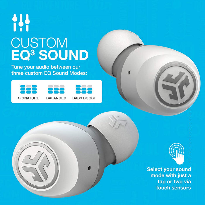 Go Air True Wireless Bluetooth Earbuds + Charging Case, Dual Connect, IP44 Sweat Resistance, Bluetooth 5.0 Connection, 3 EQ Sound Settings Signature, Balanced, Bass Boost (White)