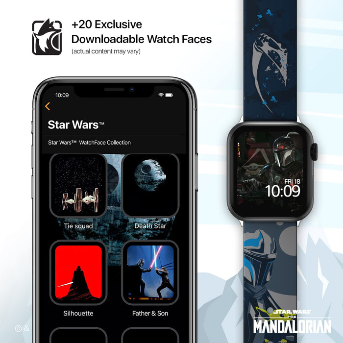 Star Wars: The Mandalorian Officially Licensed Smartwatch Band (Watch Not Included)