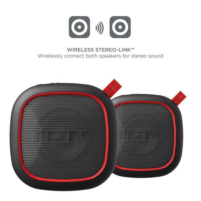 Magnet Rocker Portable Bluetooth Speaker 2 Pack with Water Resistance, Black, ISP153