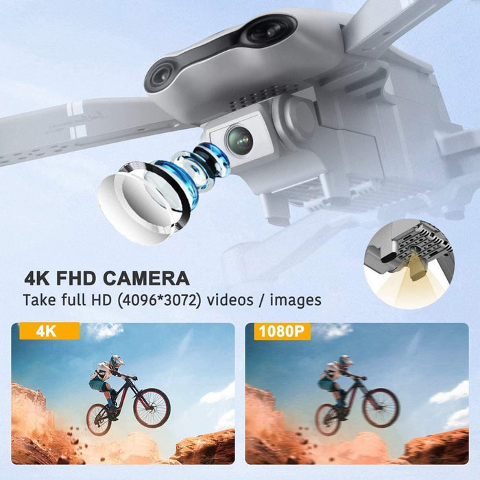 Foldable F3 GPS Drone with 4K Camera and 5Ghz FPV Live Video - Perfect for Adults! Includes 2 Batteries for Extended Flight Time - White