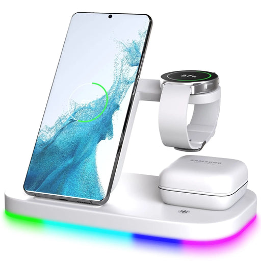 TriCharge 3-in-1 Wireless Charger: Simultaneous Charging for Your Phone, Earbuds, and Smartwatch