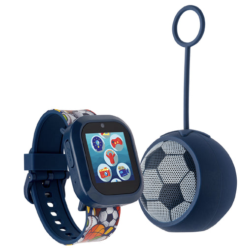Itech Jr Kids Boys Soccer Ball Smartwatch with LED Bluetooth Speaker