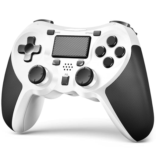 Wireless Controllers Compatible with PlayStation 4 - Game Controllers for PS4 Pro, PS4 Slim - Built-In Speaker, Stereo Headset Jack, Multitouch Pad - Rechargeable Lithium Battery - White