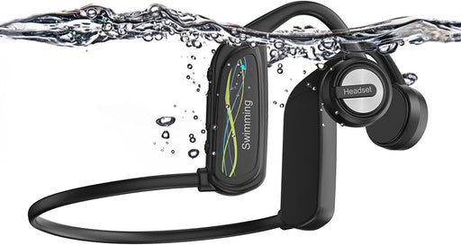 Bone Conduction IPX8 Bluetooth, Open-Ear & Waterproof Headphones for Swimming with 16GB Memory