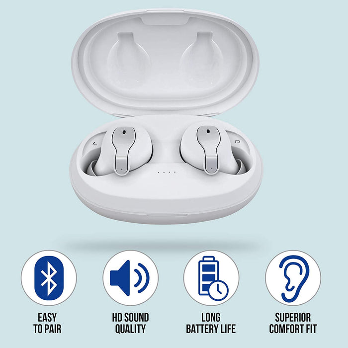 Shellpods Wireless Earbuds with Wired Charging Case - Ergonomically Designed Wireless Earbuds with Microphone - Workout Earbuds with Intelligent Noise Reduction - Magnetic Charging Bluetooth Earphones