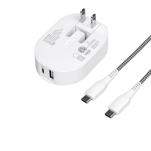 PowerRush 32W Dual-Port Wall Charging Kit: 20W USB-C Fast Charger with Power Delivery, 12W USB Port, and Included Charging Cable