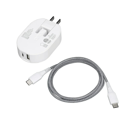 PowerRush 32W Dual-Port Wall Charging Kit: 20W USB-C Fast Charger with Power Delivery, 12W USB Port, and Included Charging Cable