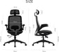 Ergonomic Office Chair - Desk Chair - High Back Computer Chair with Lumbar Support and Flip-Up Armrest, Adjustable Backrest, Seat Cushion, and Headrest - Black